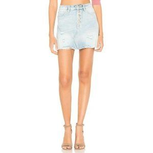 Free People Denim A-Line Mini Skirt Light Blue 27